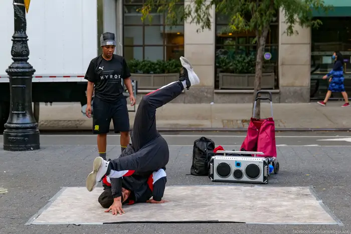 A photo of someone breakdancing